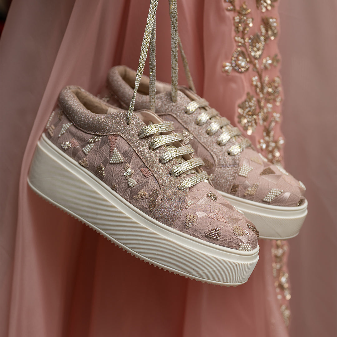 Isadora Wedding Sneakers Bridal Dusty Pink Sneakers Coral Haze