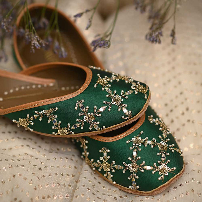 Elevate Your Style with Green Jutti for Girls