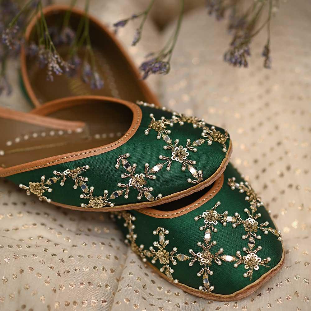 Elevate Your Style with Green Jutti for Girls - Coral Haze