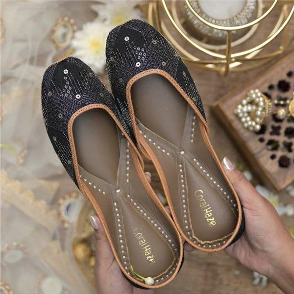 Unveil Timeless Elegance with Coral Haze's Black Jutti Collection for Women - Coral Haze