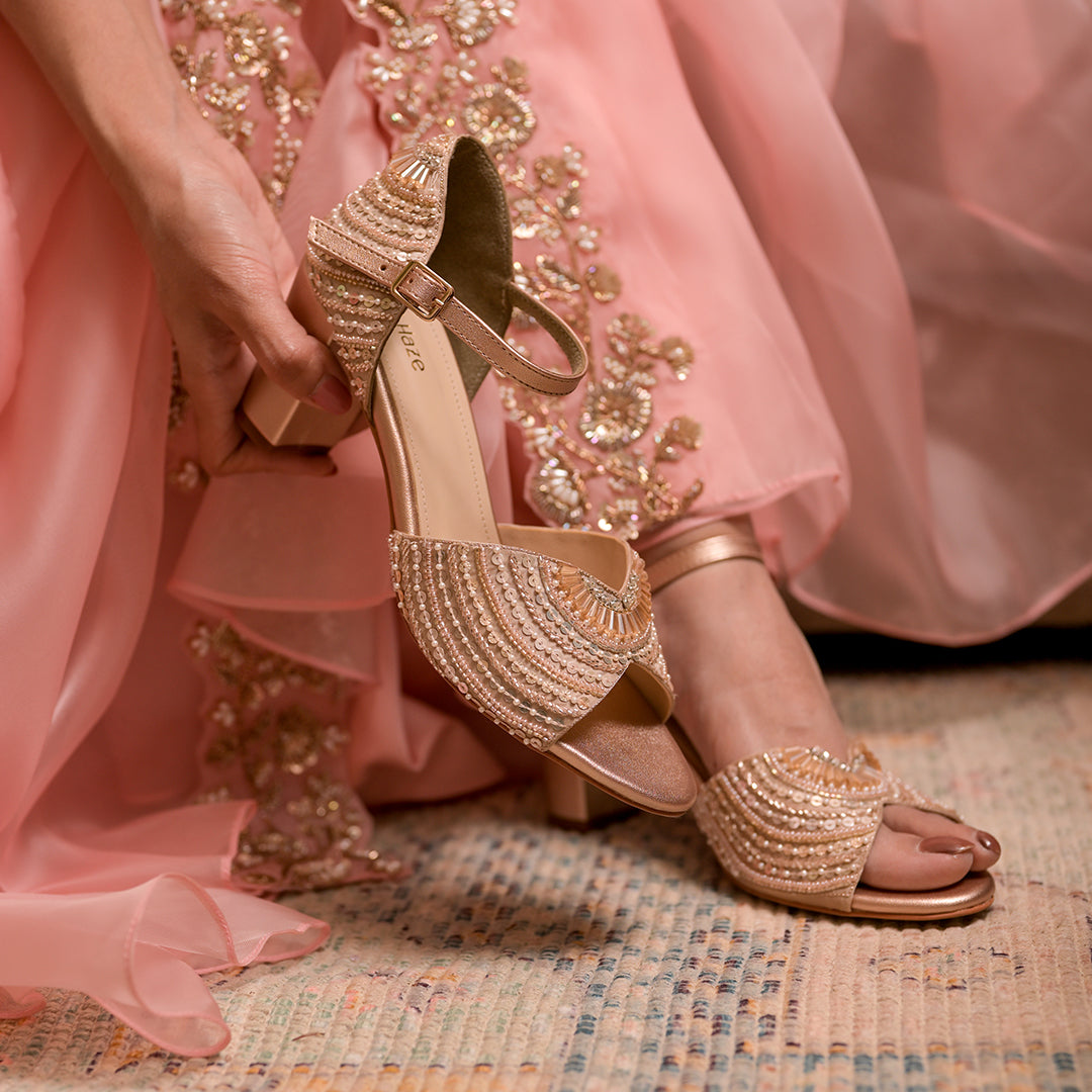 Rose gold bridal heels online