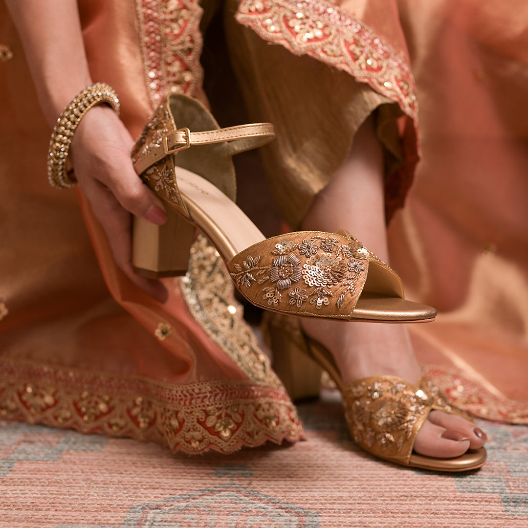 Pakistan Stylo Bridal Shoes 2021 Everly Gold Wedding Heels Buy